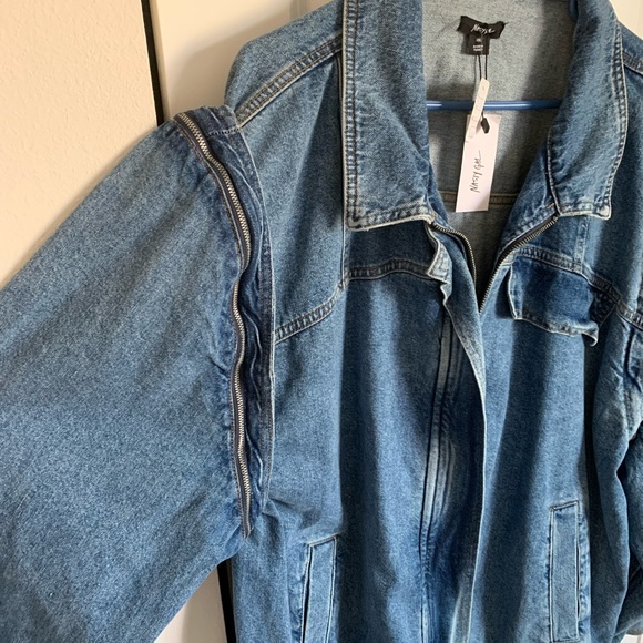 Nasty Gal Blue Jean Jacket with Detachable zip off sleeves - Picture 4 of 9